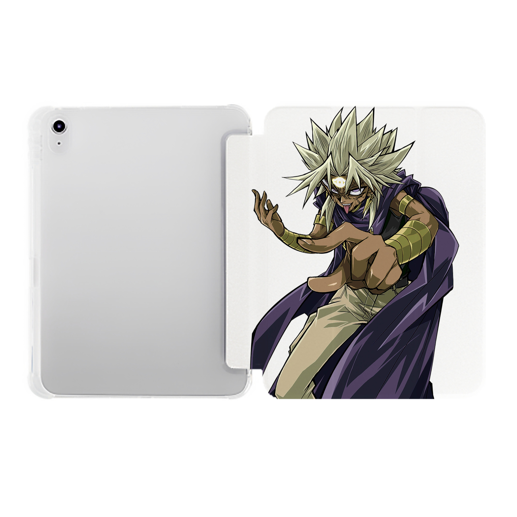 （画像用） 遊☆戯☆王 Yu-Gi-Oh! IPad ケース ペン収納付き 三つ折りスタンド PUレザー×シリコン 対応機種9.5/10.5/10.9インチ